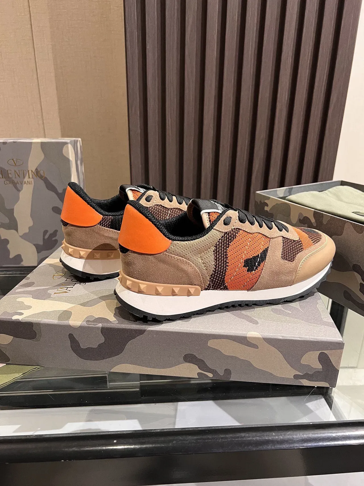 Valentino Camouflage Knit-Suede Lifestyle Sneakers 6