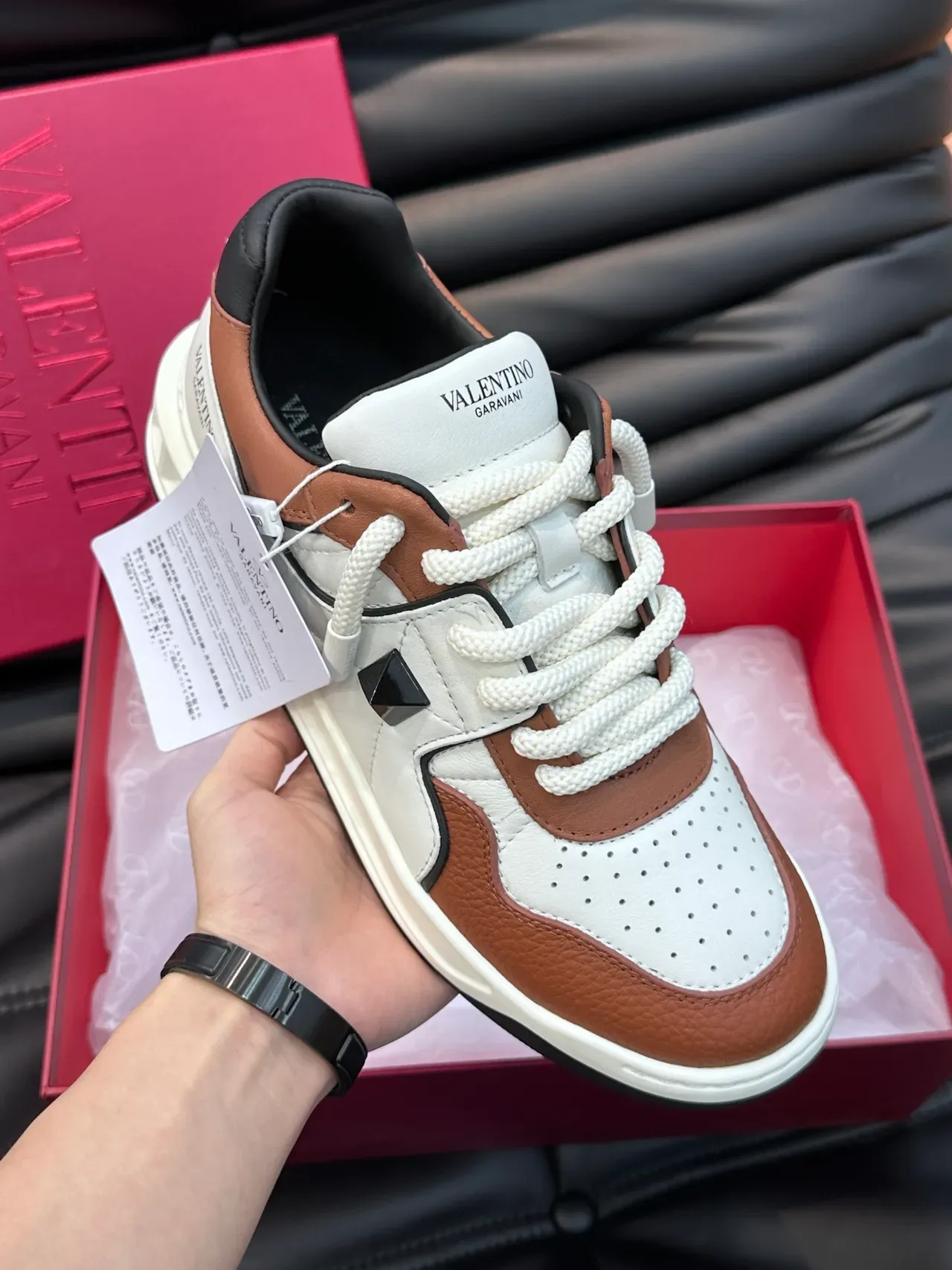 Sneakers Lifestyle en Cuir Color-Blocked Rockstud Valentino 1