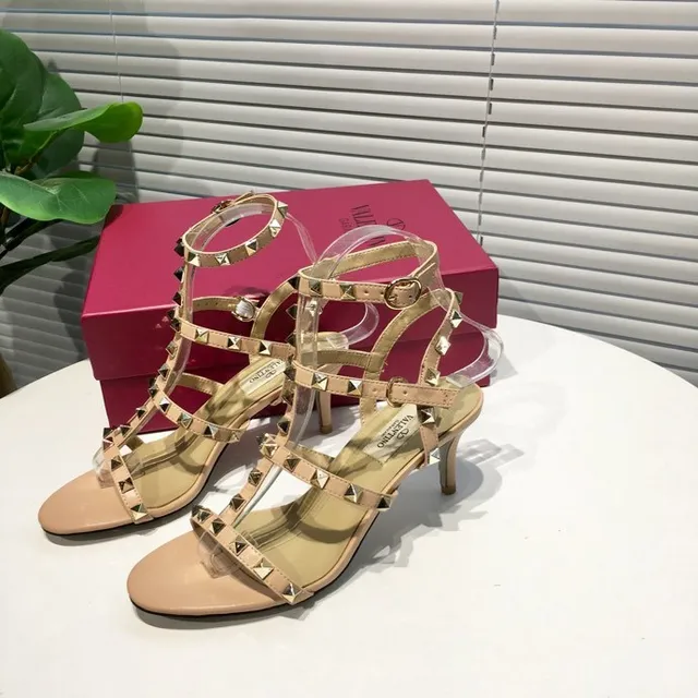 Valentino Rockstud Nude Studded Strappy Stilettos 2