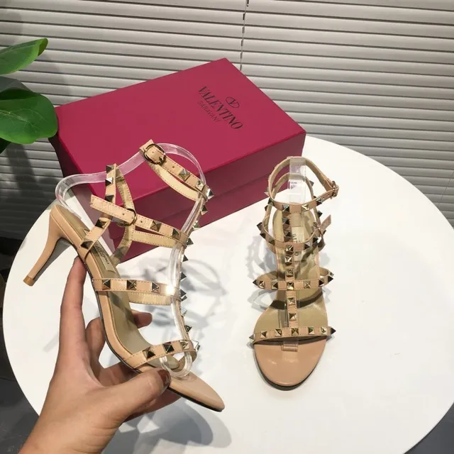Valentino Rockstud Nude Studded Strappy Stilettos 3