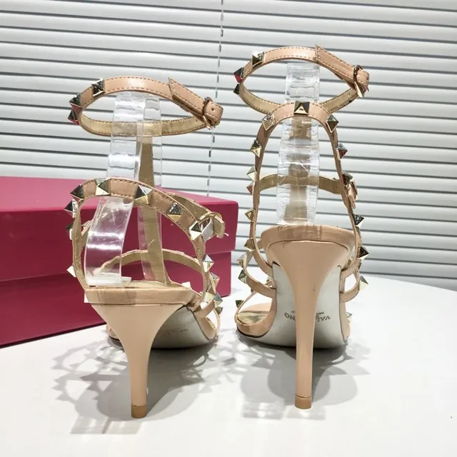 Valentino Rockstud Nude Studded Strappy Stilettos 4