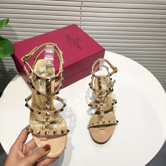 Valentino Rockstud Nude Studded Strappy Stilettos 5