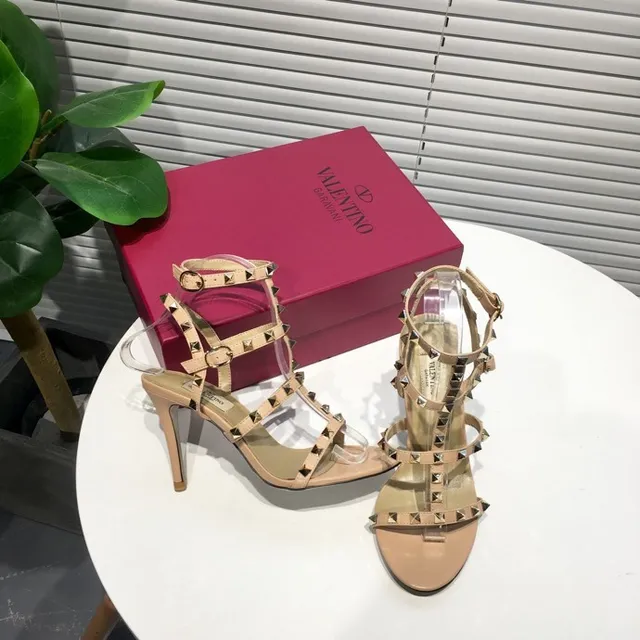 Valentino Rockstud Nude Studded Strappy Stilettos 7