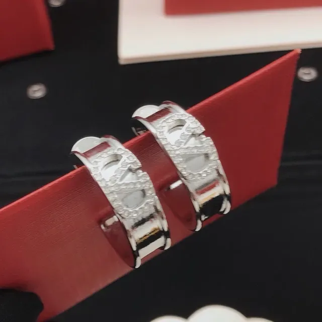 Valentino Aros Prateados Transparente com Bisagra Motivo VLOGO 4