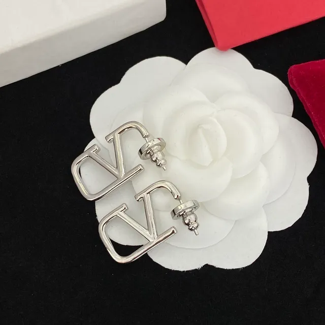 Valentino VLogo Geometric Open-Frame Stud Earrings 4