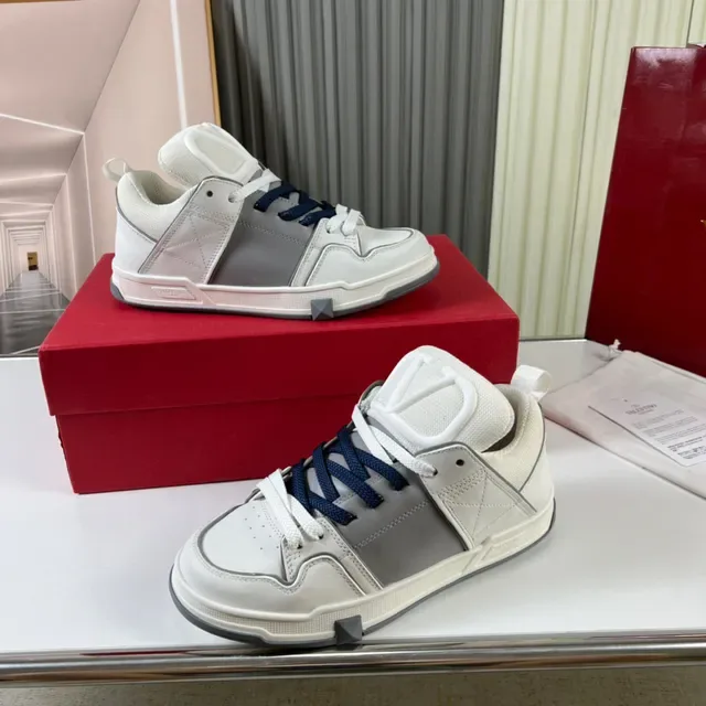 Valentino VLogo High Top Sneakers Lifestyle Blanc Gris Navy 7