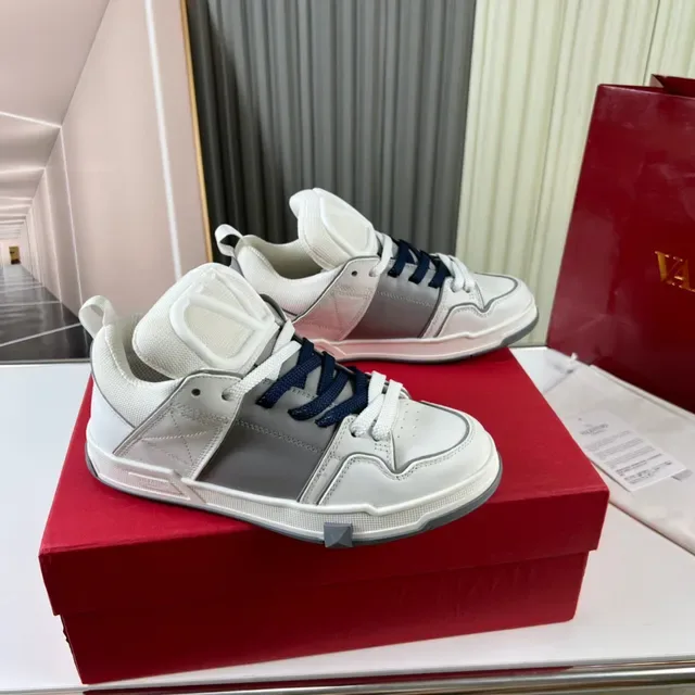 Valentino VLogo High Top Sneakers Lifestyle Blanc Gris Navy 8