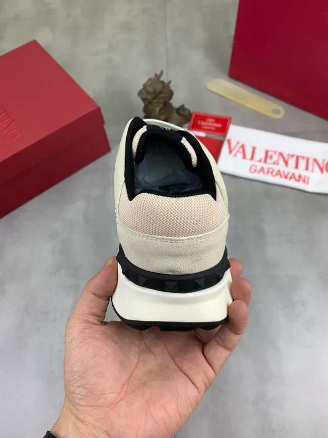 Valentino VLTN bege preto sola plataforma malha e camurça superior tênis chunky 3