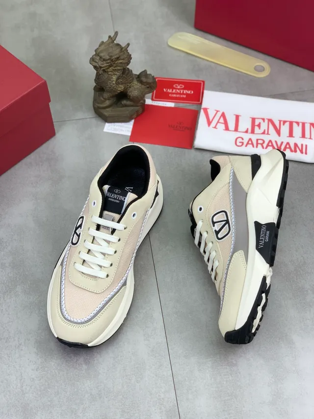 Valentino VLTN bege preto sola plataforma malha e camurça superior tênis chunky 5