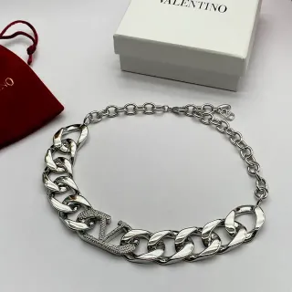 Valentino VLTN Crystal-Paved Chunky Chain Necklace