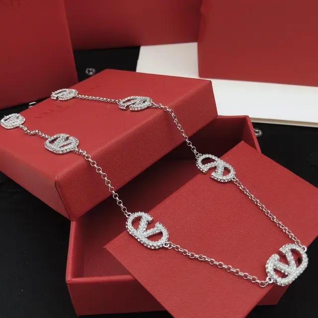 Valentino VLTN Pavé Logo Chain Necklace 5