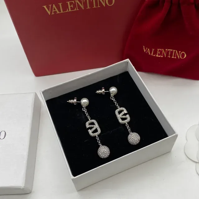 Valentino VLTN Perles et Pavé Sphère Boucles d'Oreilles Pendantes 3