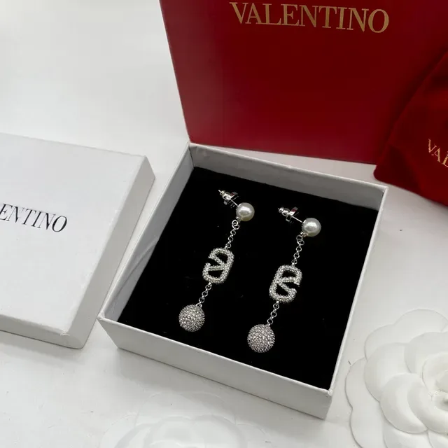 Valentino VLTN Perles et Pavé Sphère Boucles d'Oreilles Pendantes 4