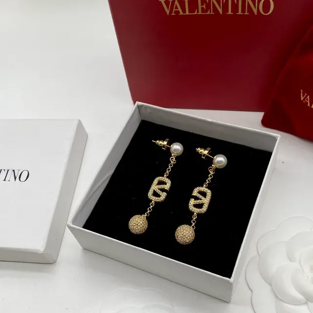 Valentino VLTN Perles et Pavé Sphère Boucles d'Oreilles Pendantes 5