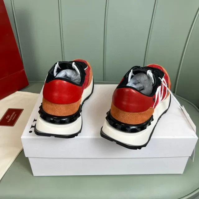 Valentino VLTN Runner أحذية رياضية سميكة حمراء دانتيل زهري 6