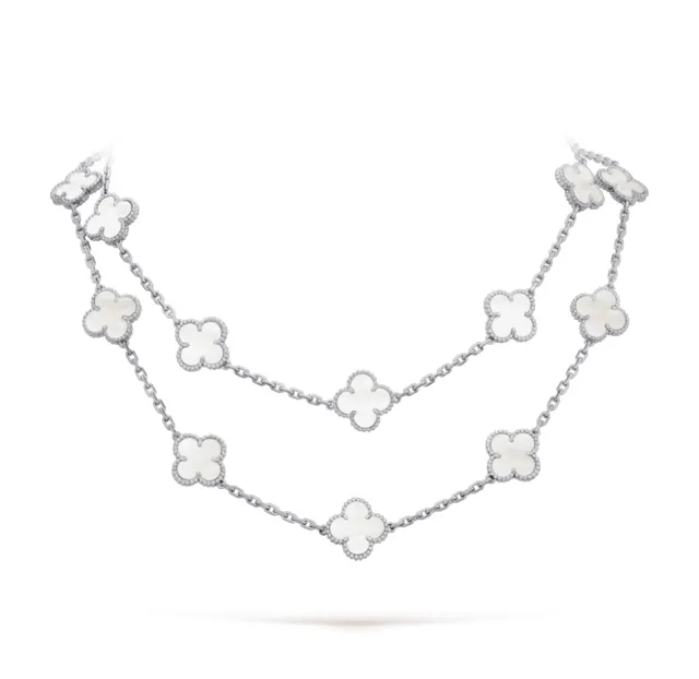 Van Cleef & Arpels Alhambra 20 Motif Collier de nacre blanc 8