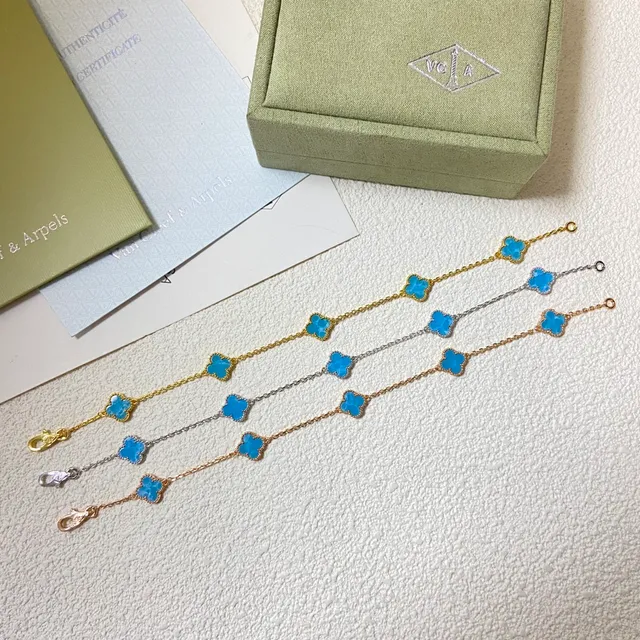 Van Cleef & Arpels অলহাঁব্রা নীল ইনামেল চার পাতার ক্লোভার ব্রেসলেট 6