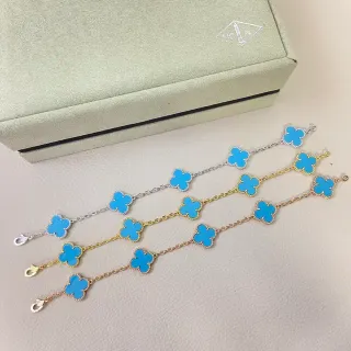 Van Cleef & Arpels ألهامبيرا أساور مينا أزرق كلور ذو أوراق أربعة