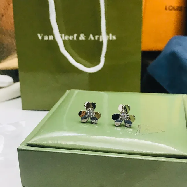 Van Cleef & Arpels Alhambra Flower Stud Earrings 2