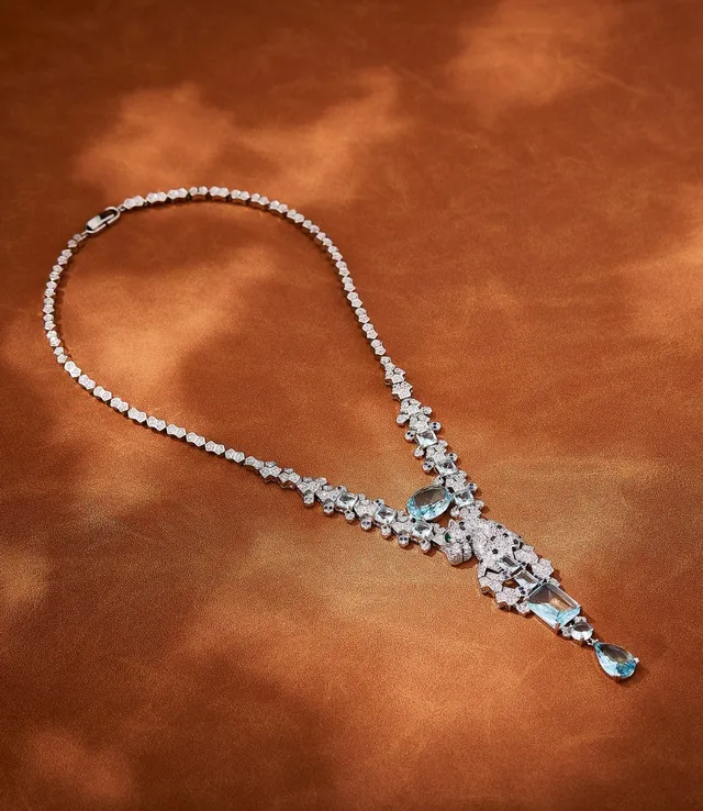 Van Cleef & Arpels Panthère Aquamarine and Diamond Panther Necklace 4
