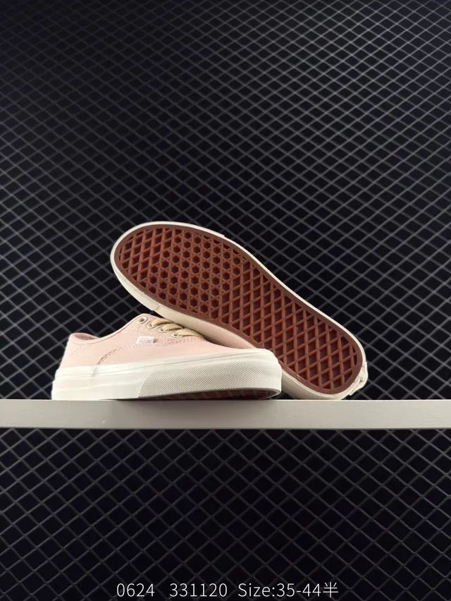 Vans Pink Beige Low-Top Canvas Upper Skateboard Shoes 2