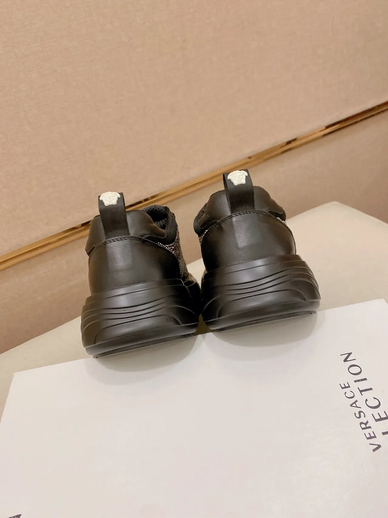 Versace Ace Black Silver Studded Upper Platform Sole Chunky Sneakers 4