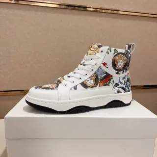 Versace Chain Reaction Medusa Floral Print White Lifestyle Sneakers