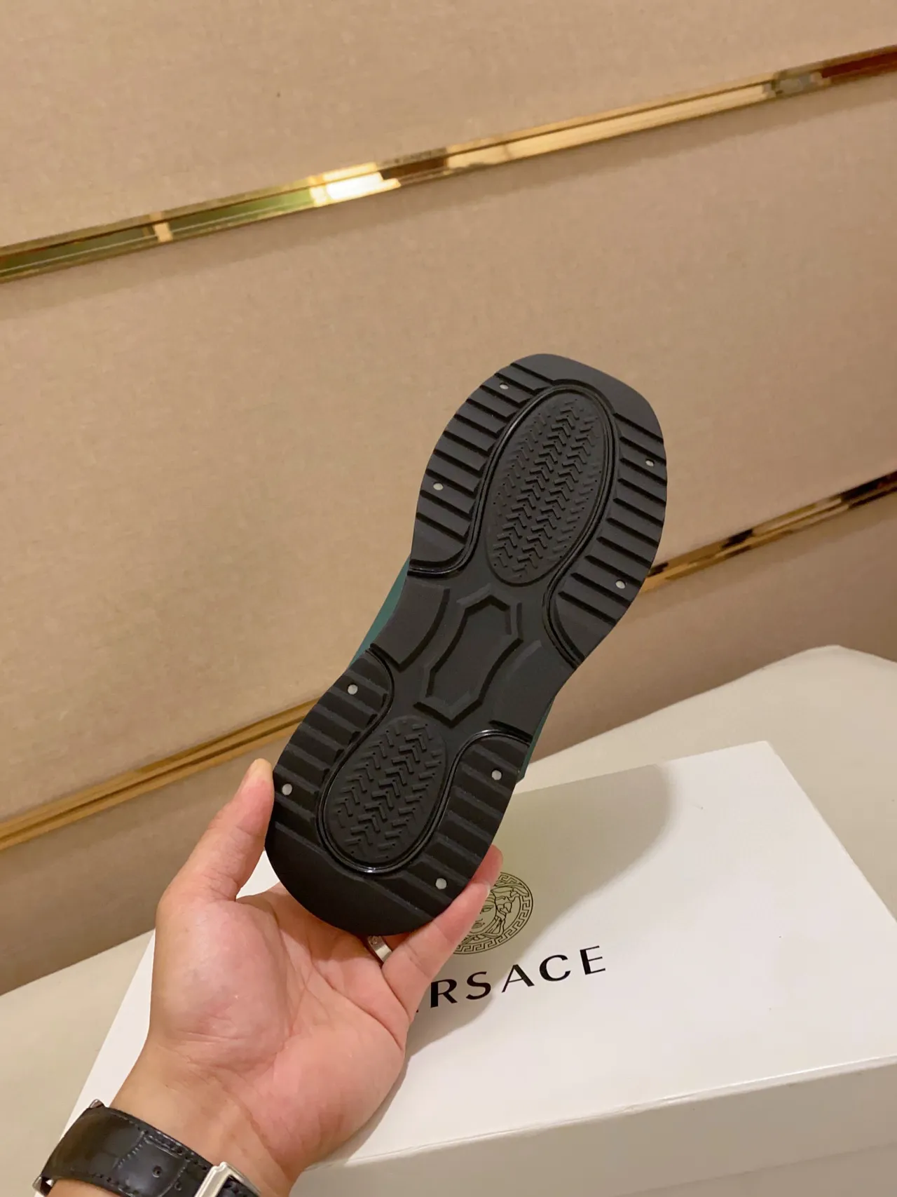 Versace Chain Reaction Sneakers Lifestyle Jaune Néon Tricot Tacheté 2