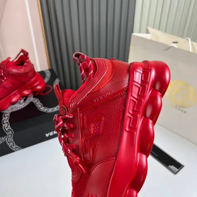 Versace Chain Reaction Red Monochrome Chunky Sneakers 3