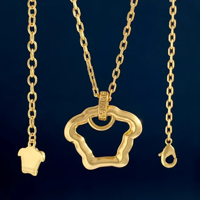 Versace Greca Odissea Gold-Tone Cloud Pendant Necklaces 4