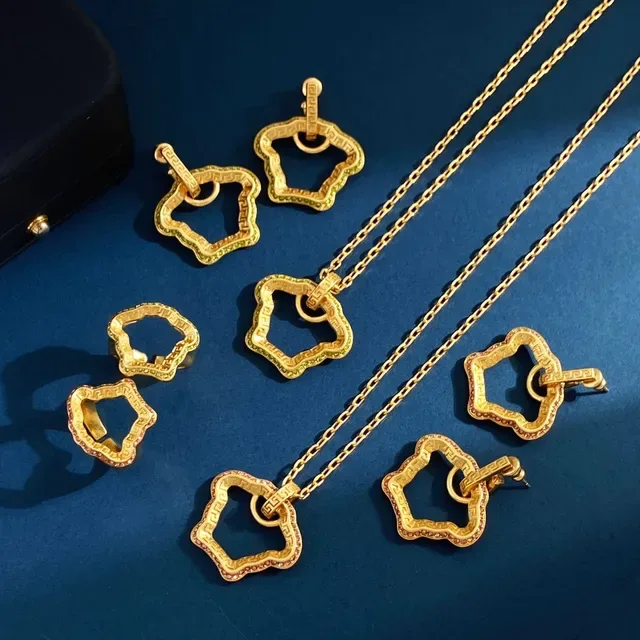 Versace Greca Odissea Gold-Tone Cloud Pendant Necklaces 6