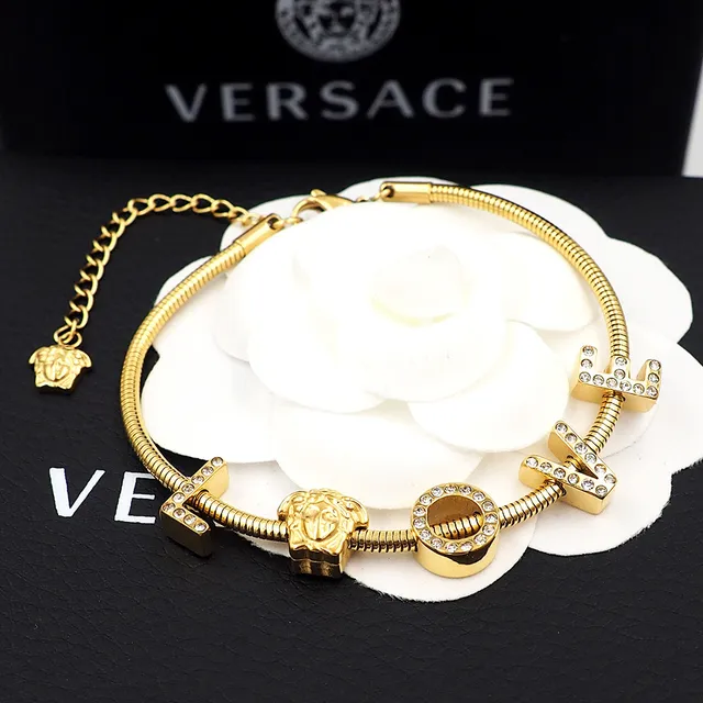 Versace Love Medusa سلسلة الثعبان بلون ذهبي سوار 4