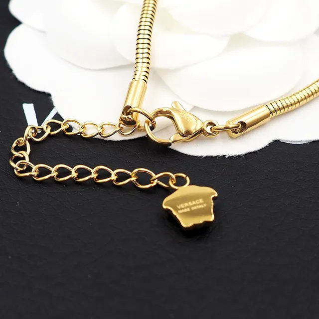 Versace Love Medusa سلسلة الثعبان بلون ذهبي سوار 8