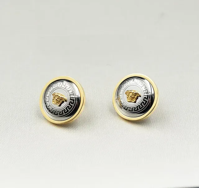 Versace Medusa Head Silver Gold Circular Two-Tone Metal Jewelry 4