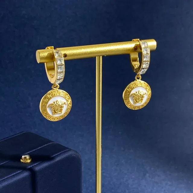 Versace Medusa Icon Aros en émail et cristal doré 2