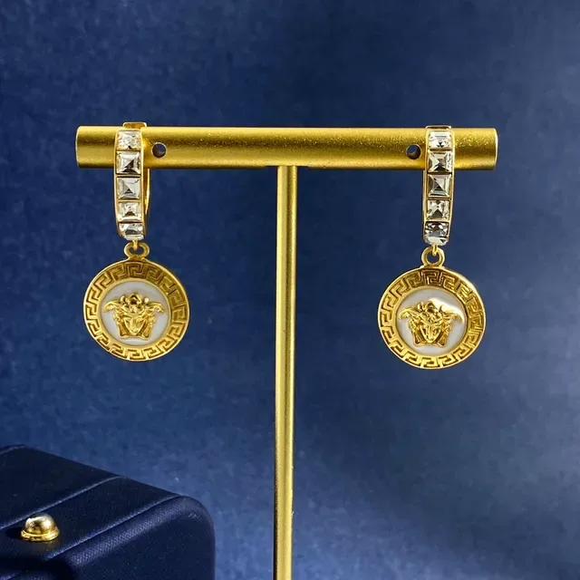 Versace Medusa Icon Aros en émail et cristal doré 5