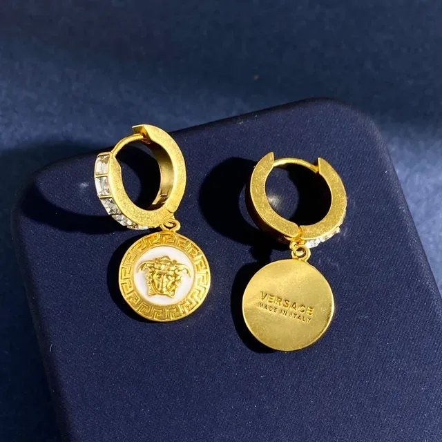 Versace Medusa Icon Aros en émail et cristal doré 7