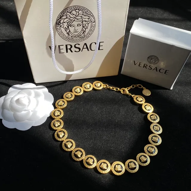 Versace Medusa & V Hoop Prata Dourado Faixa Trançada de Cordo Brincos Pendentes 7