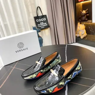 Versace Odissea Mocassins multicolores en cuir de serpent et cuir verni