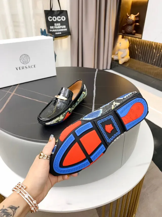 Versace Odissea Mocassins multicolores en cuir de serpent et cuir verni 2