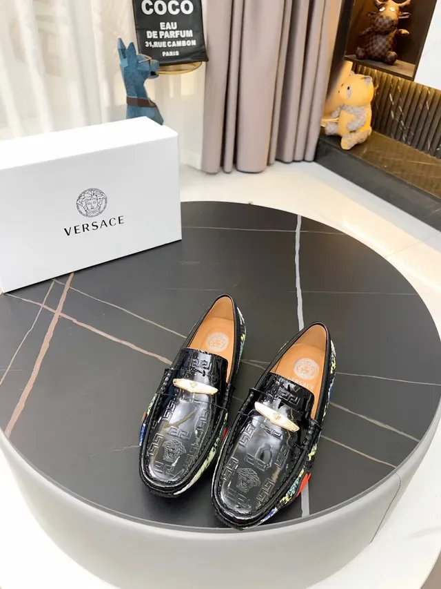 Versace Odissea Mocassins multicolores en cuir de serpent et cuir verni 5