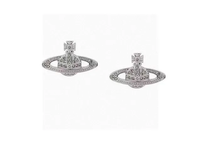 Vivienne Westwood Orb Pavé Crystal Stud Earrings 2