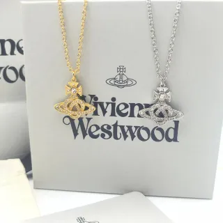 Vivienne Westwood Orb Pendant Necklace Gold and Silver Crystal Necklaces