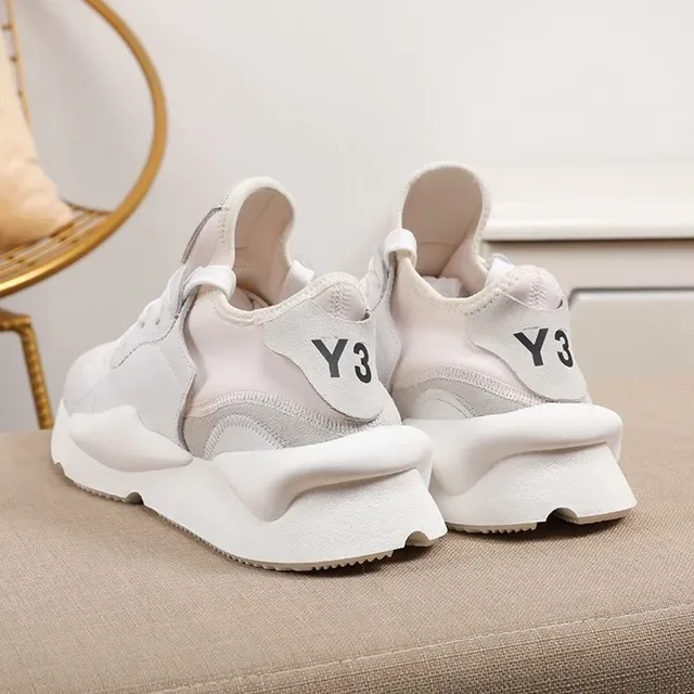 Y-3 Lifestyle Sneaker White Gray Sculpted Chunky Sole Layered Panel Construction Lifestyle Sneakers 2