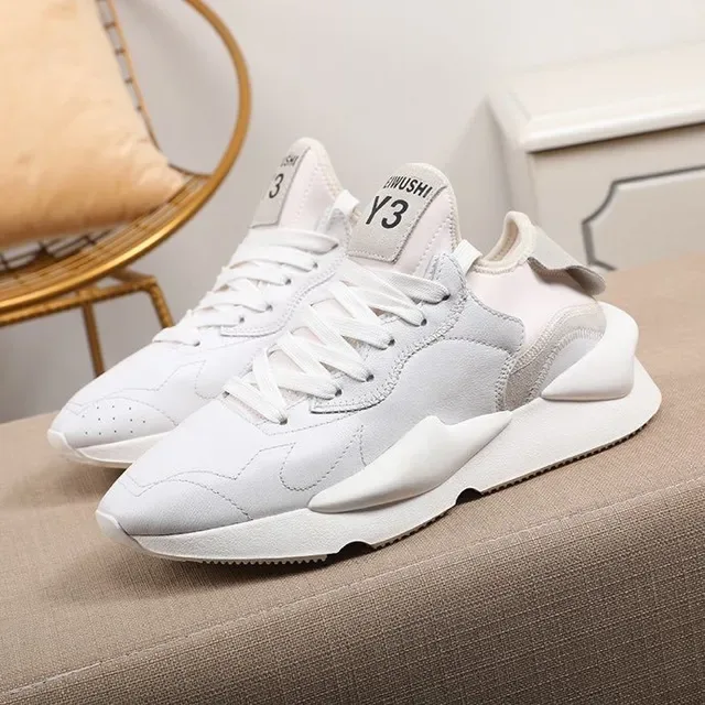 Y-3 Lifestyle Sneaker White Gray Sculpted Chunky Sole Layered Panel Construction Lifestyle Sneakers 4