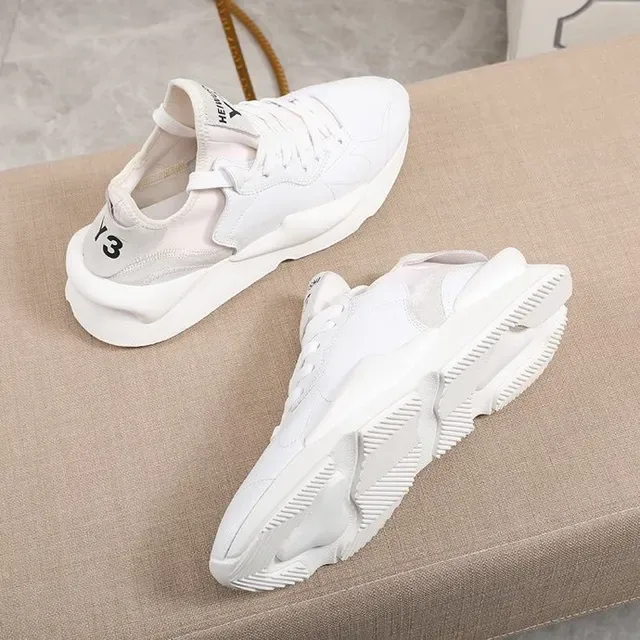 Y-3 Lifestyle Sneaker White Gray Sculpted Chunky Sole Layered Panel Construction Lifestyle Sneakers 6