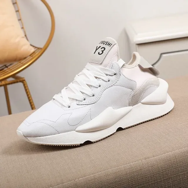 Y-3 Lifestyle Sneaker White Gray Sculpted Chunky Sole Layered Panel Construction Lifestyle Sneakers 7