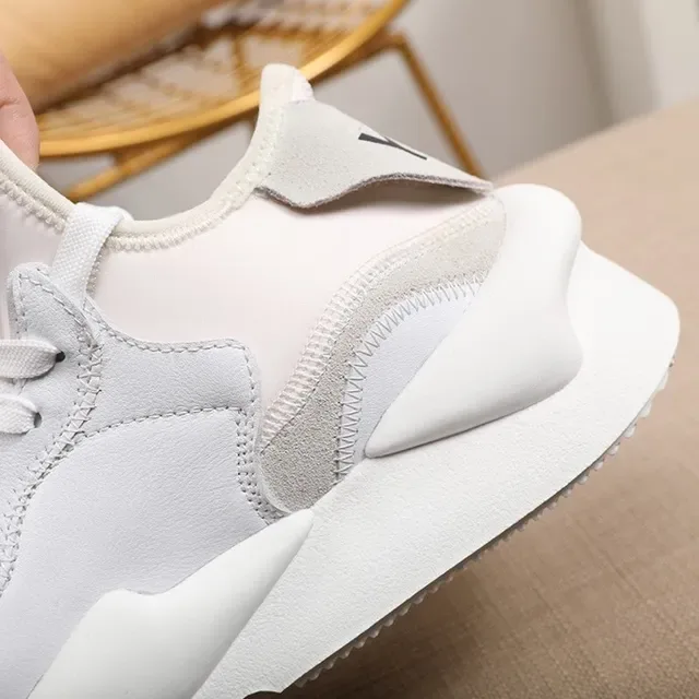 Y-3 Lifestyle Sneaker White Gray Sculpted Chunky Sole Layered Panel Construction Lifestyle Sneakers 8