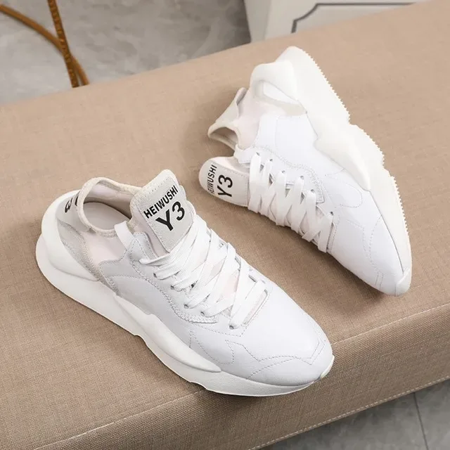 Y-3 Lifestyle Sneaker White Gray Sculpted Chunky Sole Layered Panel Construction Lifestyle Sneakers 9