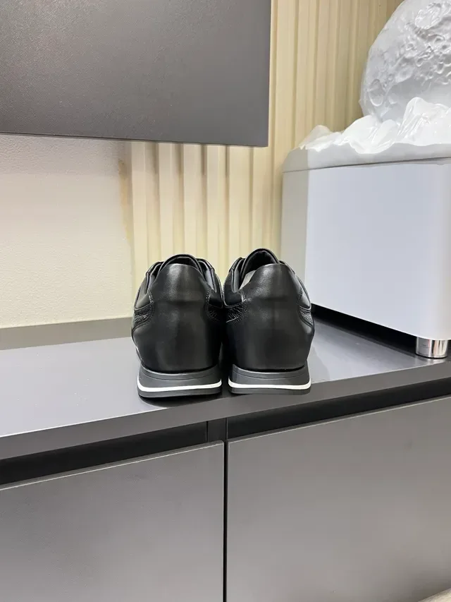 Zegna Black Leather Lifestyle Sneakers 2